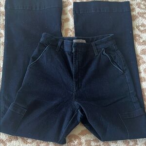 Size 28 JOES COURTNEY CARGO WIDE LEG Denim Pants like new